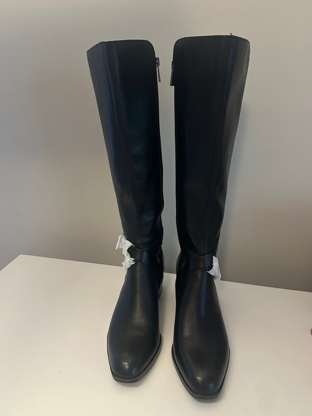 Stuart Weitzman Shore Black Leather Boots Size 7.5 New with box
